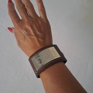 Bracciale D&G Pelle Marrone Argento