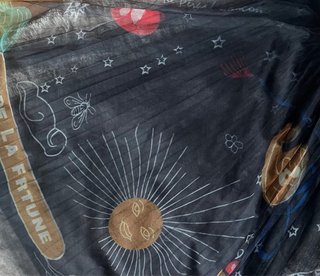 Falda tul negra estampada talla única