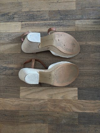 Sandalias cuña Tommy Hilfiger cuero blancas