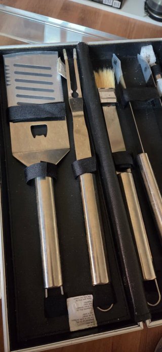 Set Barbacoa Acero Inoxidable Maletín Aluminio