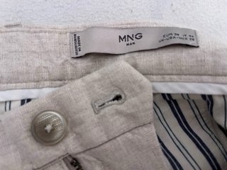 Pantalón corto lino Mango beige
