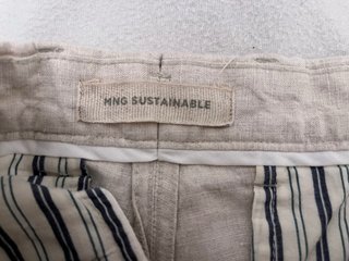 Pantalón corto lino Mango beige