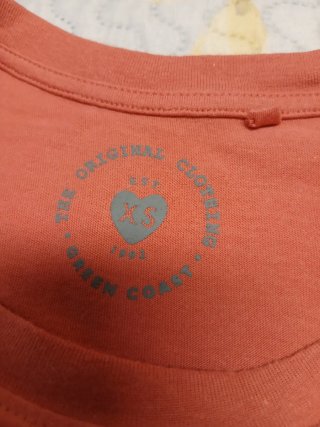 Camiseta Green Coast Talla XS Naranja y Blanca