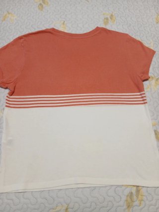 Camiseta Green Coast Talla XS Naranja y Blanca