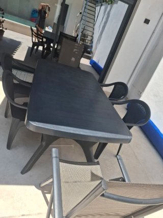 Conjunto mesa y sillas comedor jardín