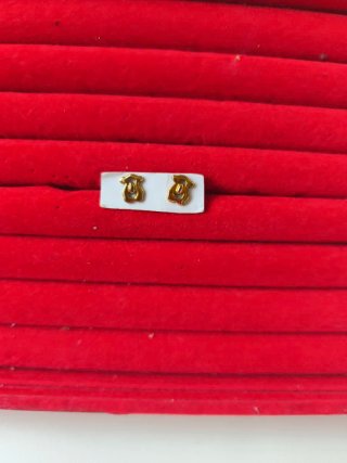 Pendientes oso niña dorados