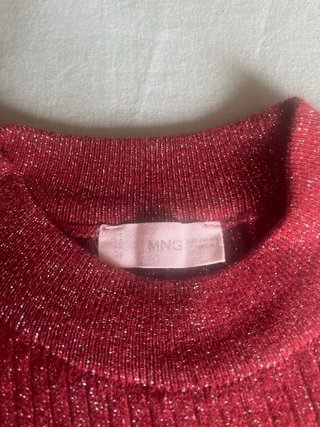 Top Mango brillante granate talla M-L