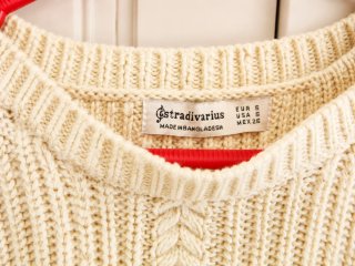 Jersey Stradivarius punto grueso crema