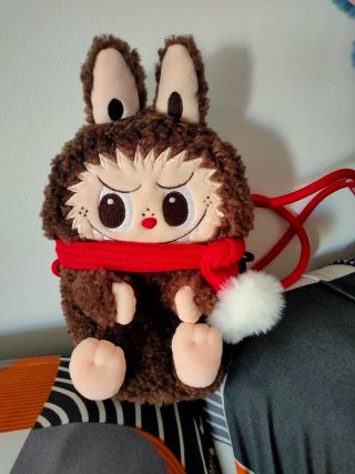 Bolso Labubu Peluche Marrón