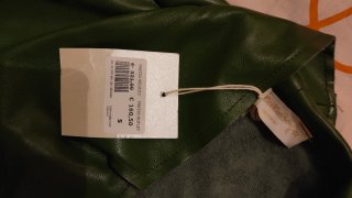Giaccone similpelle verde nuovo con cartellino