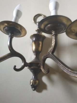 Candelabro de pared antiguo bronce