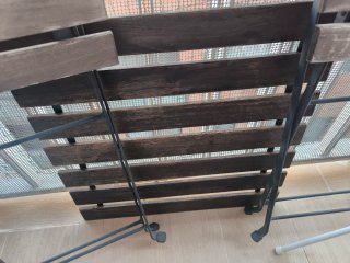 Mesa y Sillas Plegables Madera y Metal
