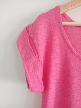 Vestido punto rosa vintage Talla M