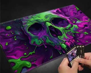 Tapete para cartas/ordenador calavera púrpura