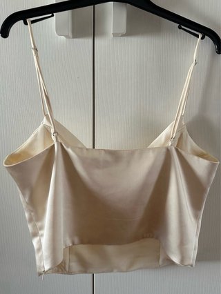 Top Zara seta beige