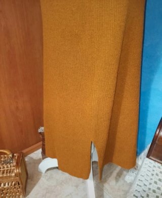 Vestido teja de punto largo