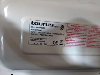 Microondas Taurus MW750M (NUEVO-SIN EXTRENAR)
