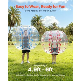 Bolas Inflables de Bumper 2-Pack, Bolas Zorb Sumo de 5FT/1.5M para Adolescentes y Adultos, Bolas de Burbuja Humana de PVC de 0.8mm de Grosor para Juegos de Equipo al Aire Libre, Juguetes Bumper Bo...