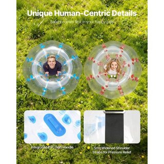 Bolas Inflables de Bumper 2-Pack, Bolas Zorb Sumo de 5FT/1.5M para Adolescentes y Adultos, Bolas de Burbuja Humana de PVC de 0.8mm de Grosor para Juegos de Equipo al Aire Libre, Juguetes Bumper Bo...