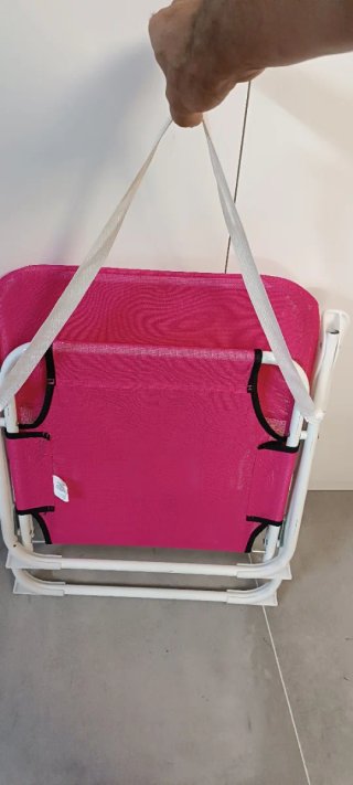 Silla de playa NIÑA plegable rosa