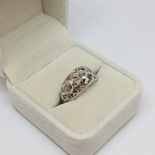 Sortija Oro Blanco 18k Ancha Reja