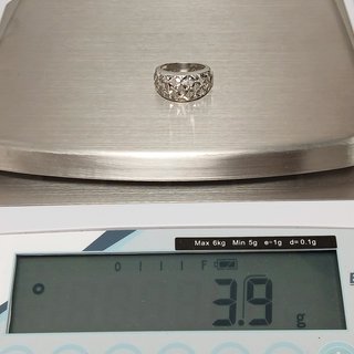 Sortija Oro Blanco 18k Ancha Reja