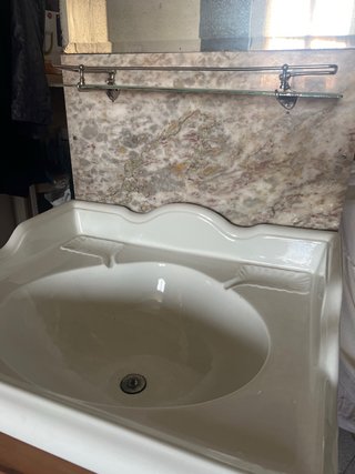 Lavabo antiguo madera y cerámica restaurado