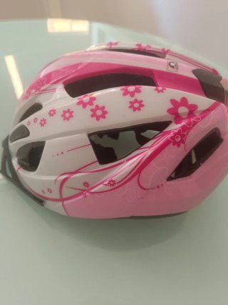Casco Bicicleta Infantil Flores Rosa