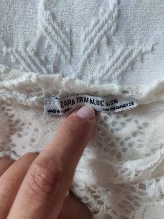 Camiseta encaje blanca manga corta