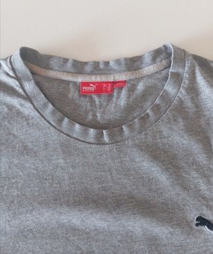 Camiseta Puma Gris Logo Bordado con defectos