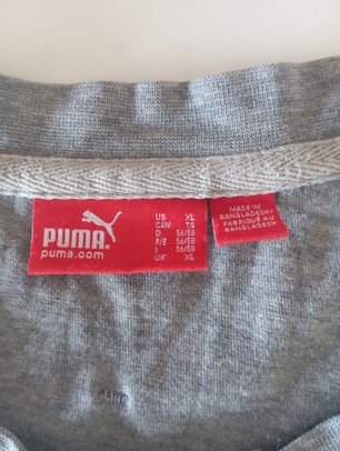 Camiseta Puma Gris Logo Bordado con defectos