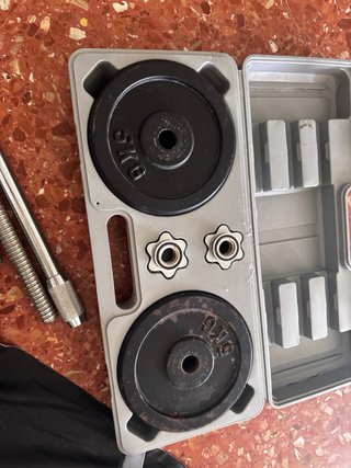 Juego completo de pesas con barra y discos
