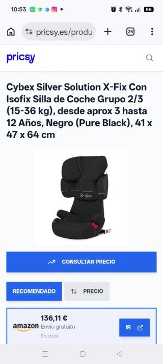 Silla de coche Cybex negra