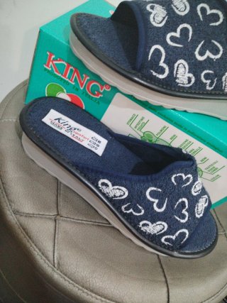 Ciabatte Donna King Tg. 38 Blu Cuore
