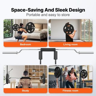 Barra de Sentadillas de Seguridad, Barra de Sentadillas de 700 LBS, Accesorio de Barra de Sentadillas de Seguridad con Almohadillas para Hombros y Brazos, Barra de Peso de 28 mm de Diámetro, Ideal...