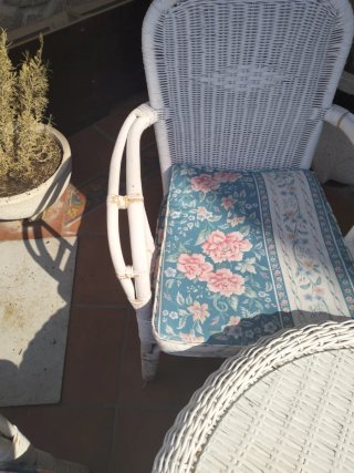Conjunto Terraza Mimbre Mesa y 6 sillas
