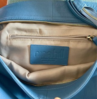 Borsa Nina Hill turchese in pelle