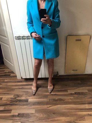 Cappotto Vicolo Turchese Tg. 42 comoda, lungh. 86,