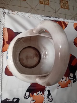 Cestino ceramica dipinto a mano anni '70