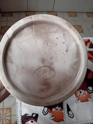 Cestino ceramica dipinto a mano anni '70