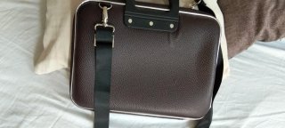 Borsa porta PC Bombata in similpelle marrone