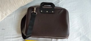 Borsa porta PC Bombata in similpelle marrone