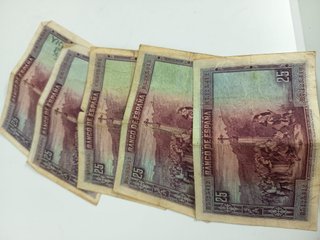 5 Billetes 25 Pesetas 1928