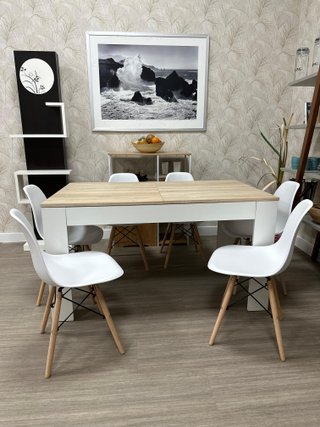 Mesa extensible comedor + 6 sillas