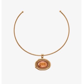 Gargantilla Choker con Colgante Piedra Ámbar