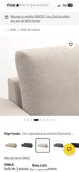 Sofá 3 plazas VILME IKEA