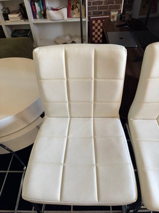 Pack 4 Sillas Comedor Cromadas Blancas