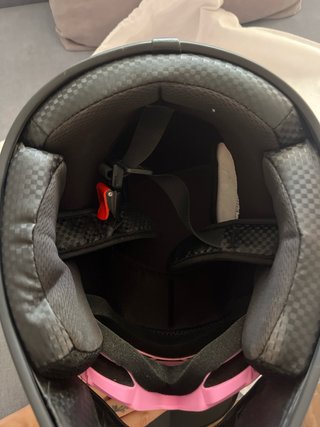 Casco Motocross Rosa y Negro
