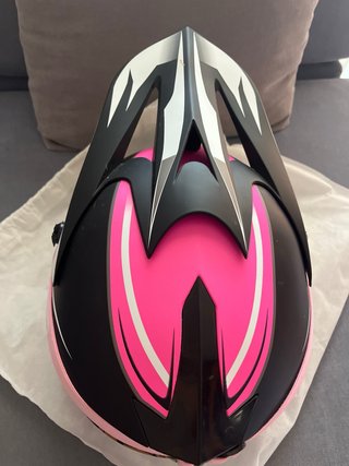 Casco Motocross Rosa y Negro