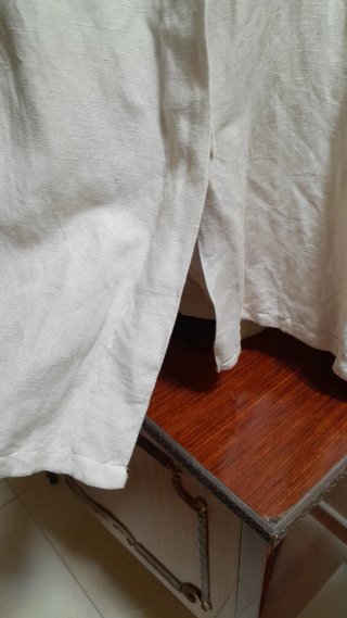 Vestito in lino e viscosa beige